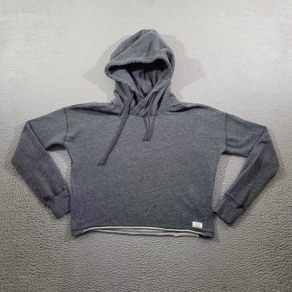 Abercrombie‎ Fitch Hoodie Womens Small Gray Long Sleeve Solid Sweater Pullover - Picture 1 of 11